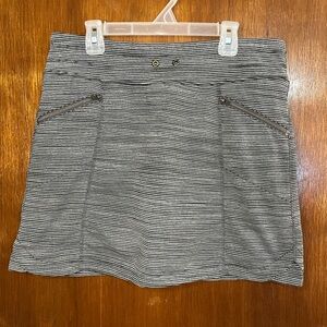 Athleta Black and White Striped Mini Skirt/ skort